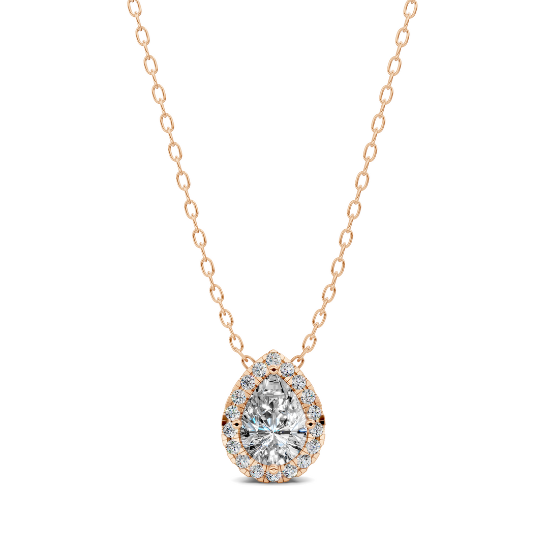 1.75CTW Halo Diamond Pear Pendant
