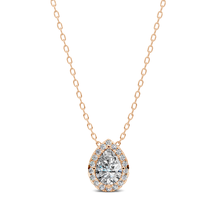 1.75CTW Halo Diamond Pear Pendant