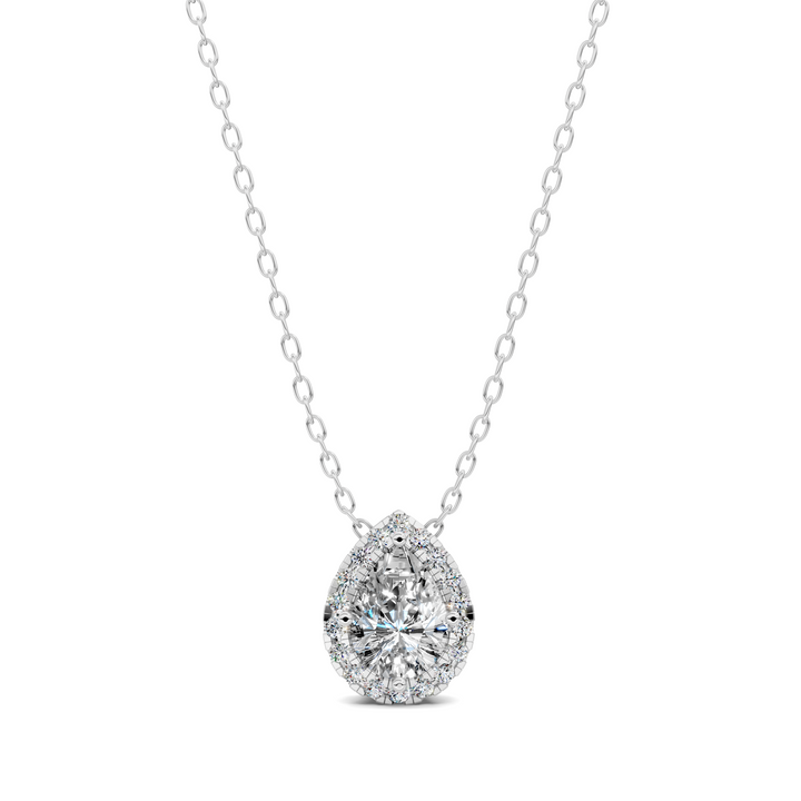 1.75CTW Halo Diamond Pear Pendant