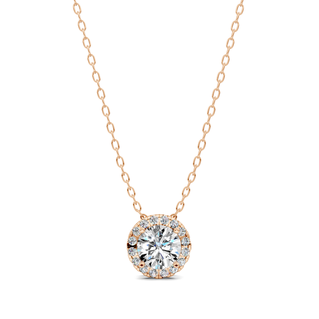 1.75CTW Halo Diamond Round Pendant