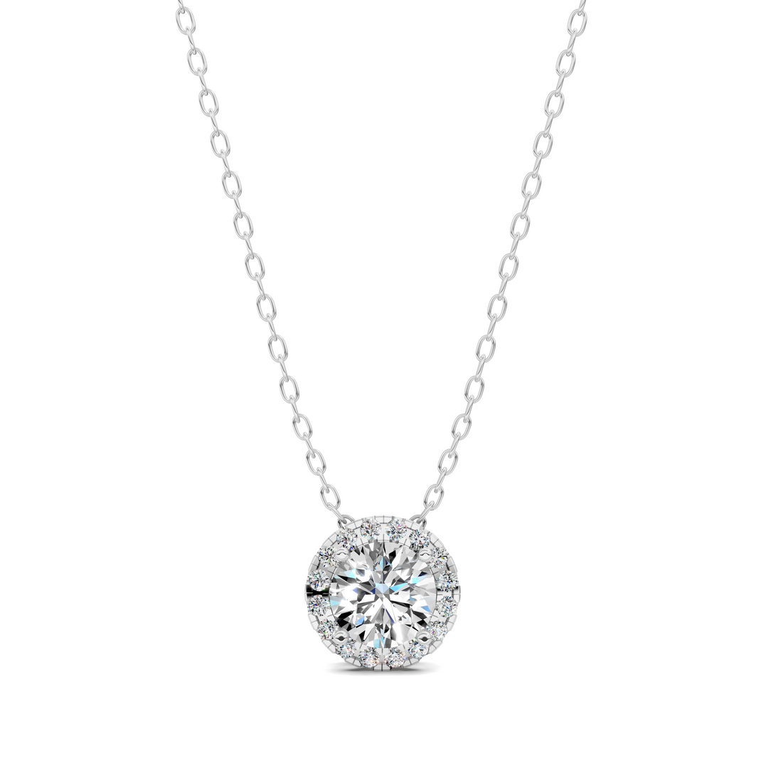 1.75CTW Halo Diamond Round Pendant