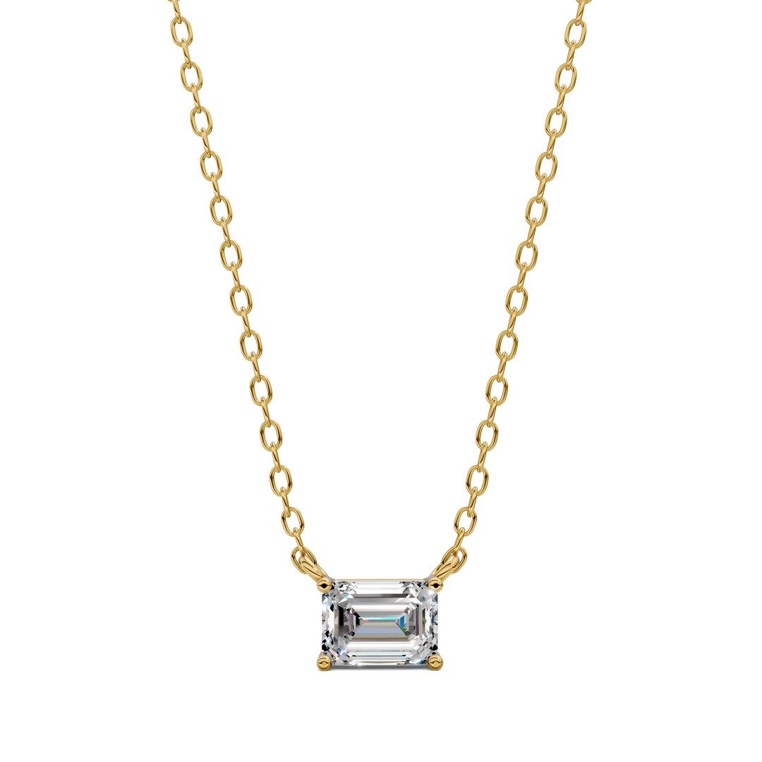 1.50CTW East West Solitaire Emerald Pendant
