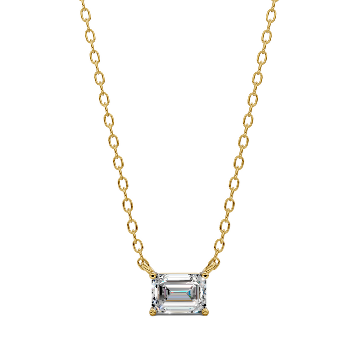 1.50CTW East West Solitaire Emerald Pendant