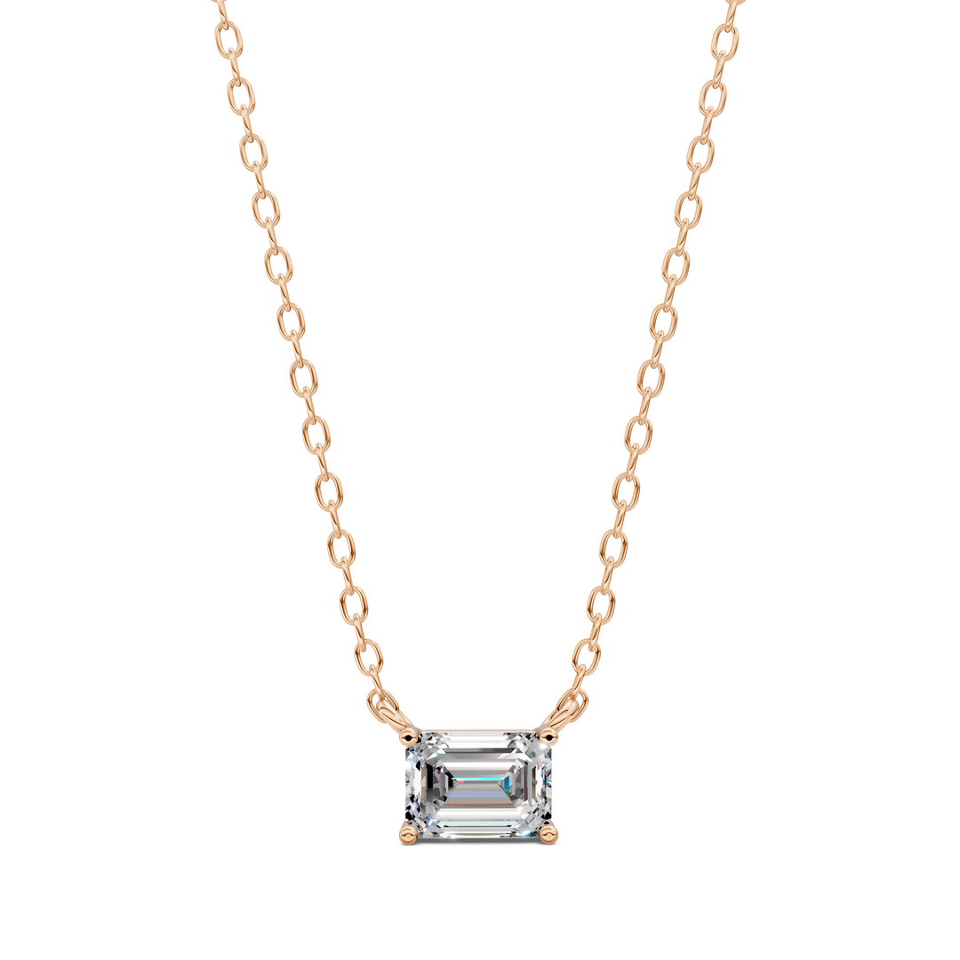1.50CTW East West Solitaire Emerald Pendant