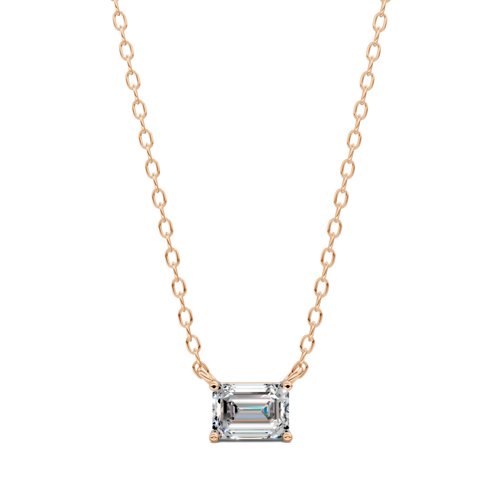 1.50CTW East West Solitaire Emerald Pendant