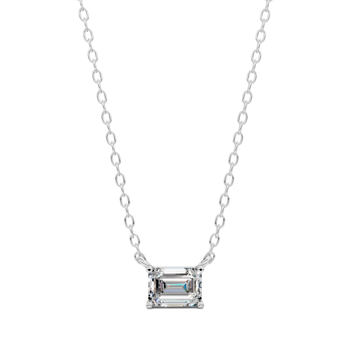 1.50CTW East West Solitaire Emerald Pendant