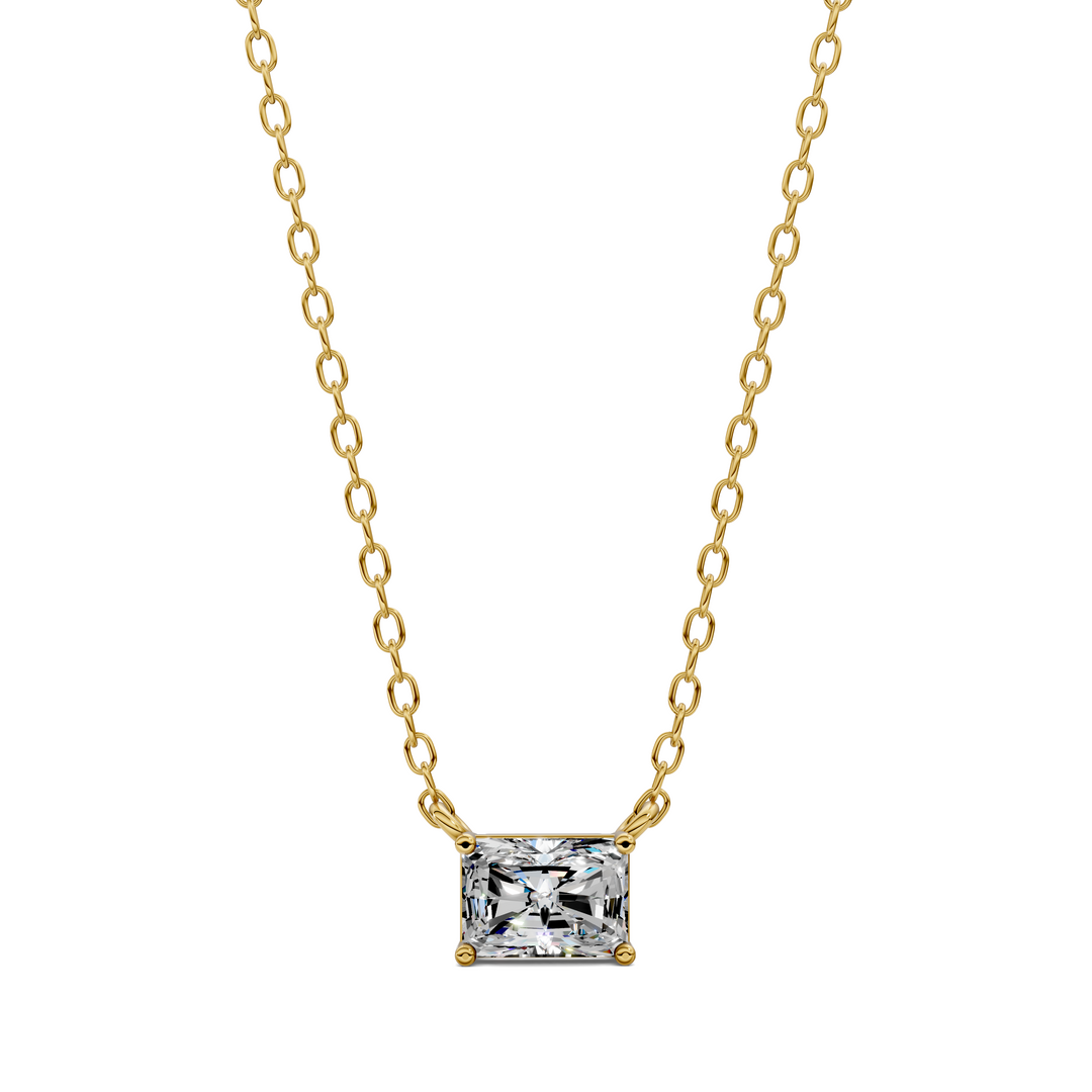 1.50CTW East West Solitaire Radiant Pendant