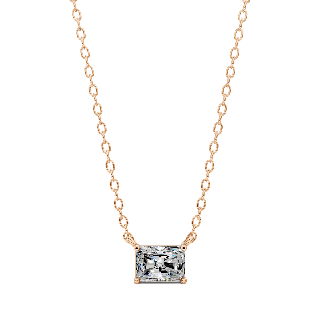 1.50CTW East West Solitaire Radiant Pendant