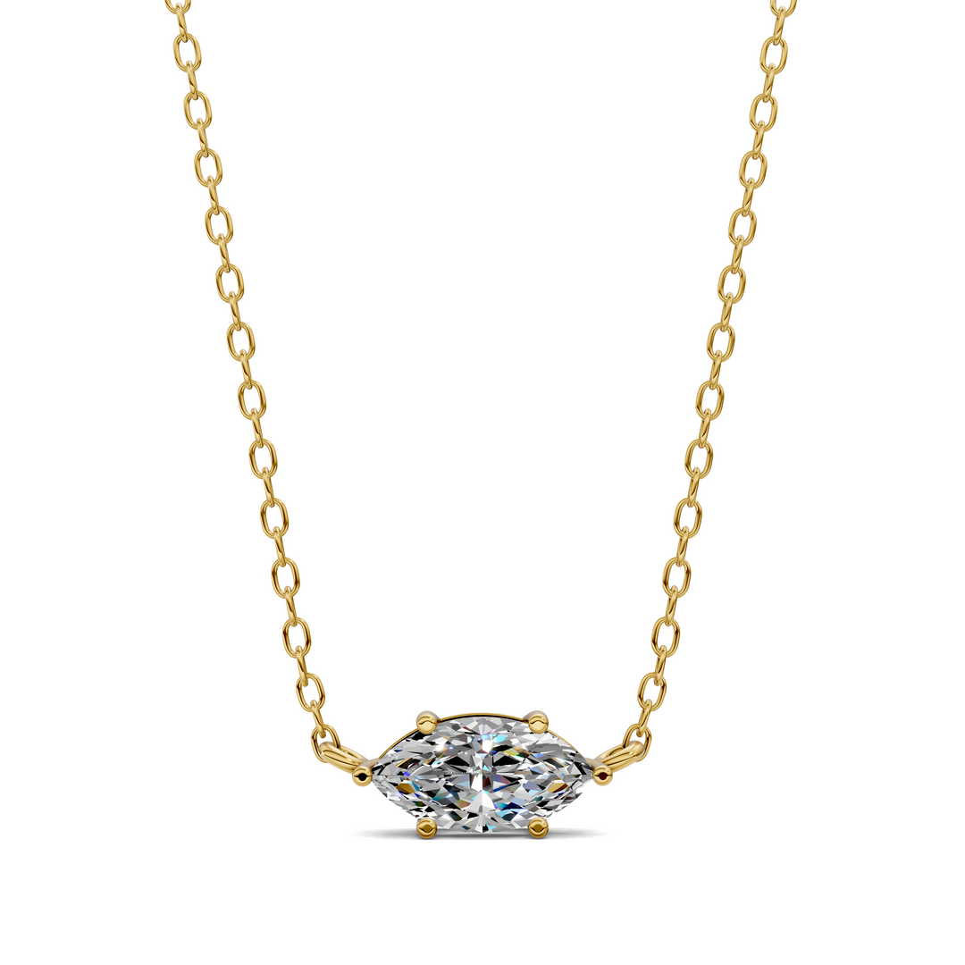 East West Solitaire Marquise Pendant