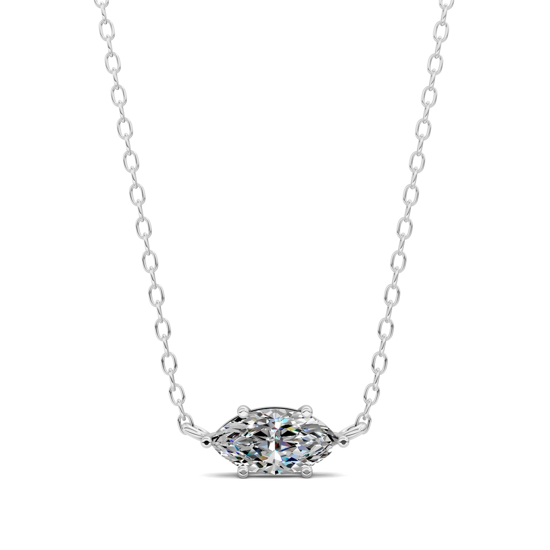 1.50CTW East West Solitaire Marquise Pendant