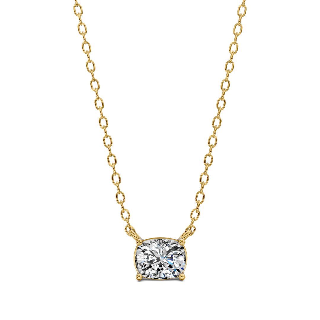 East West Solitaire Cushion Pendant