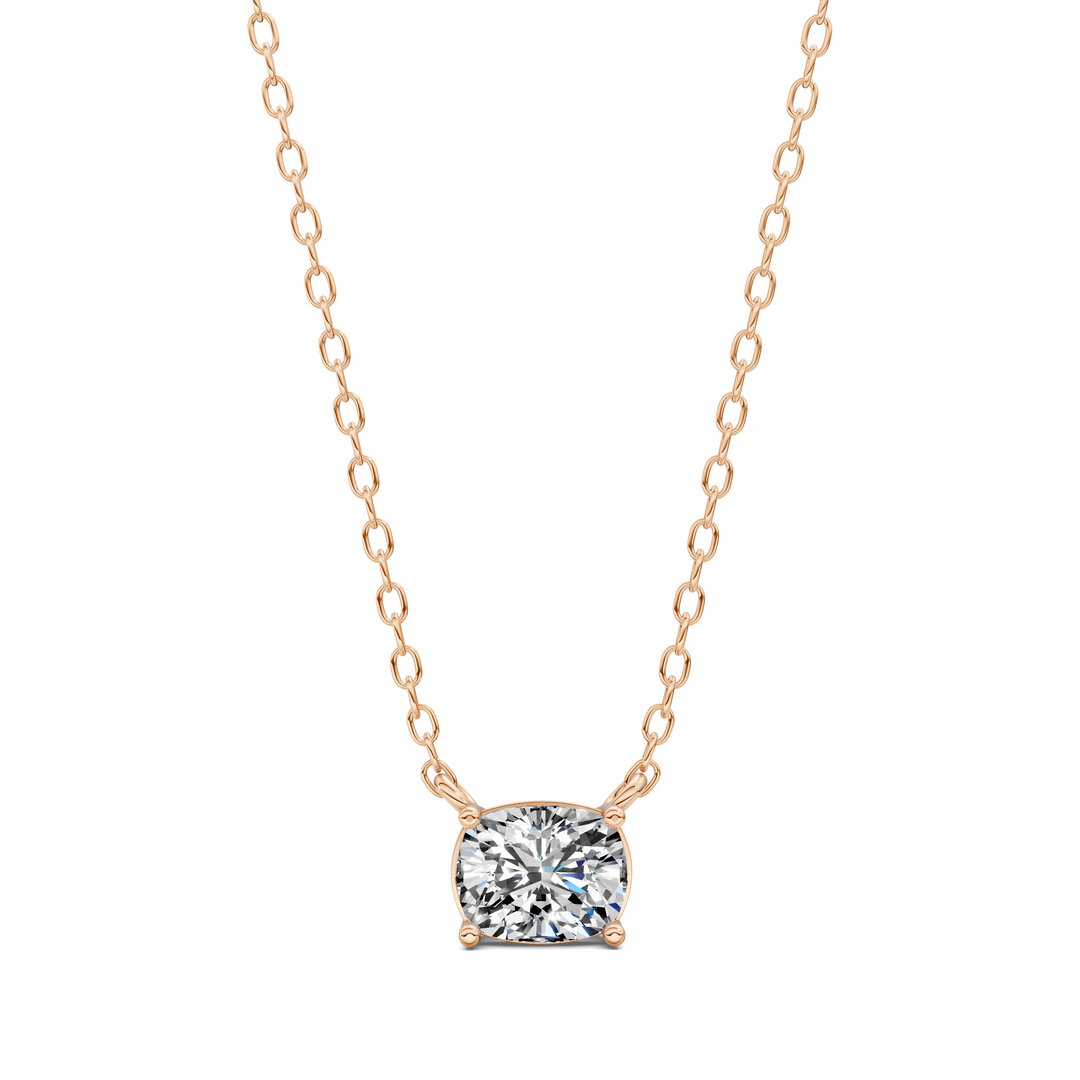 1.50CTW East West Solitaire Cushion Pendant