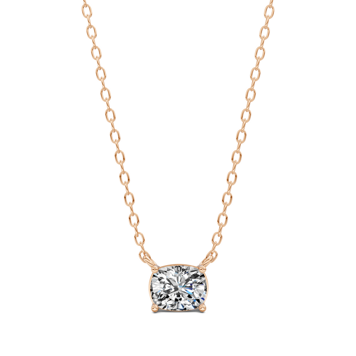 1.50CTW East West Solitaire Cushion Pendant