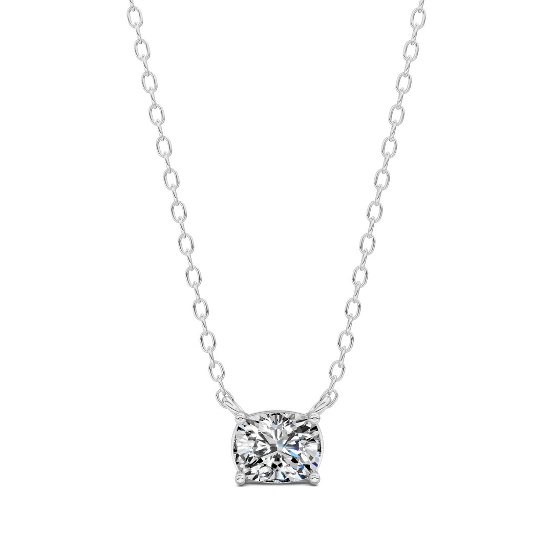 1.50CTW East West Solitaire Cushion Pendant