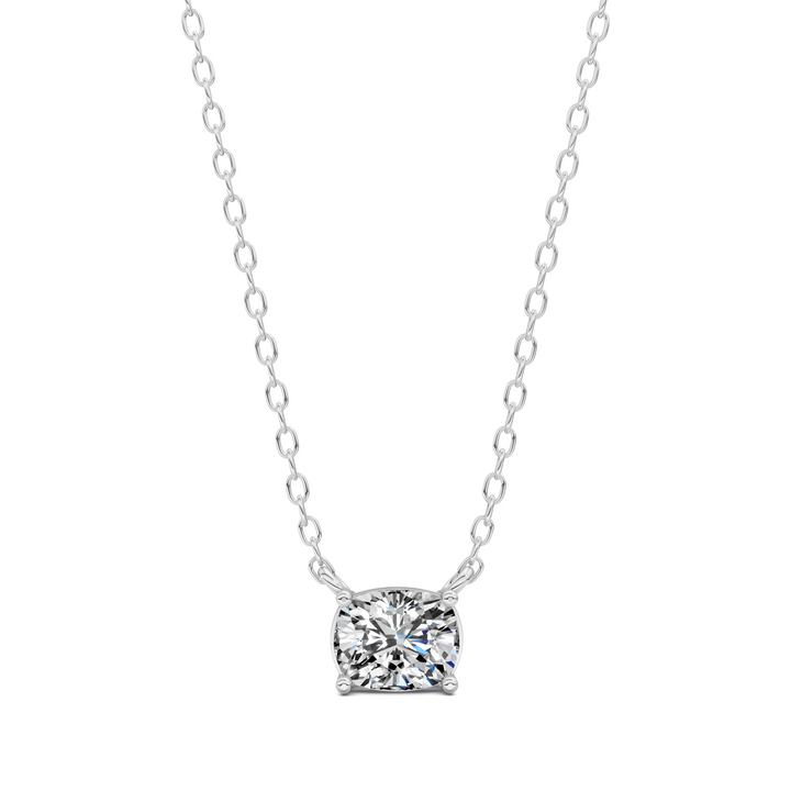 1.50CTW East West Solitaire Cushion Pendant
