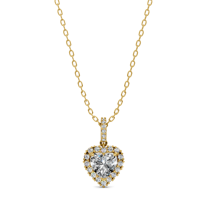 1.80CTW Halo Heart Pendant