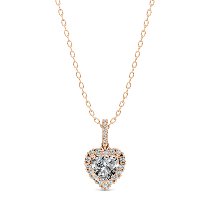 1.80CTW Halo Heart Pendant