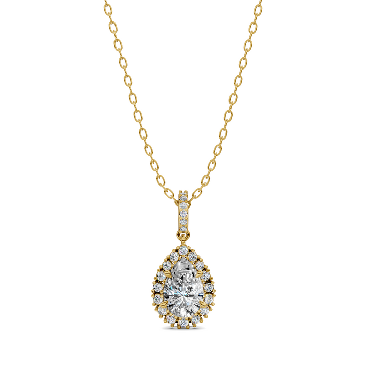 1.80CTW Halo Pear Pendant