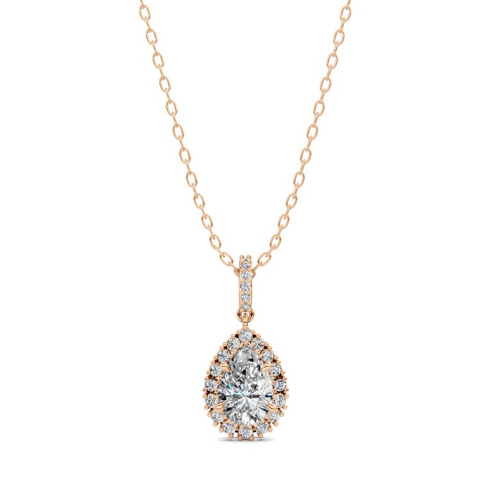 1.80CTW Halo Pear Pendant