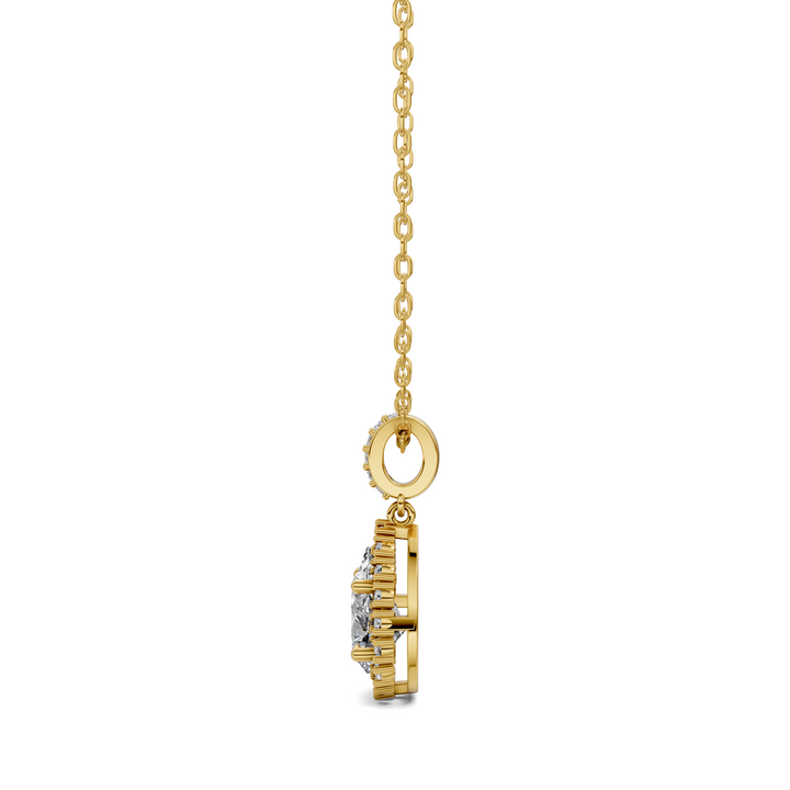 1.80CTW Halo Pear Pendant