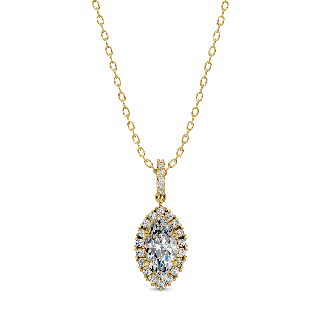 1.80CTW Halo Marquise Pendant