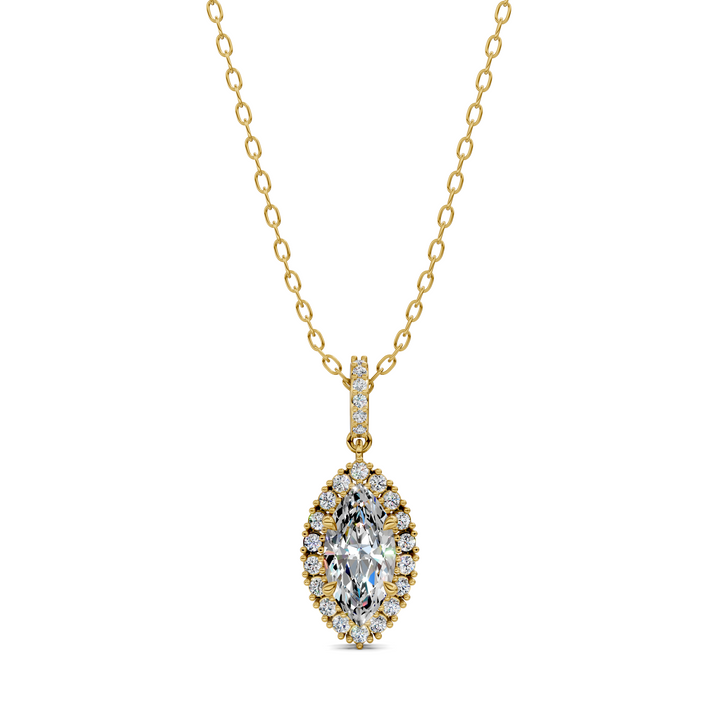 1.80CTW Halo Marquise Pendant