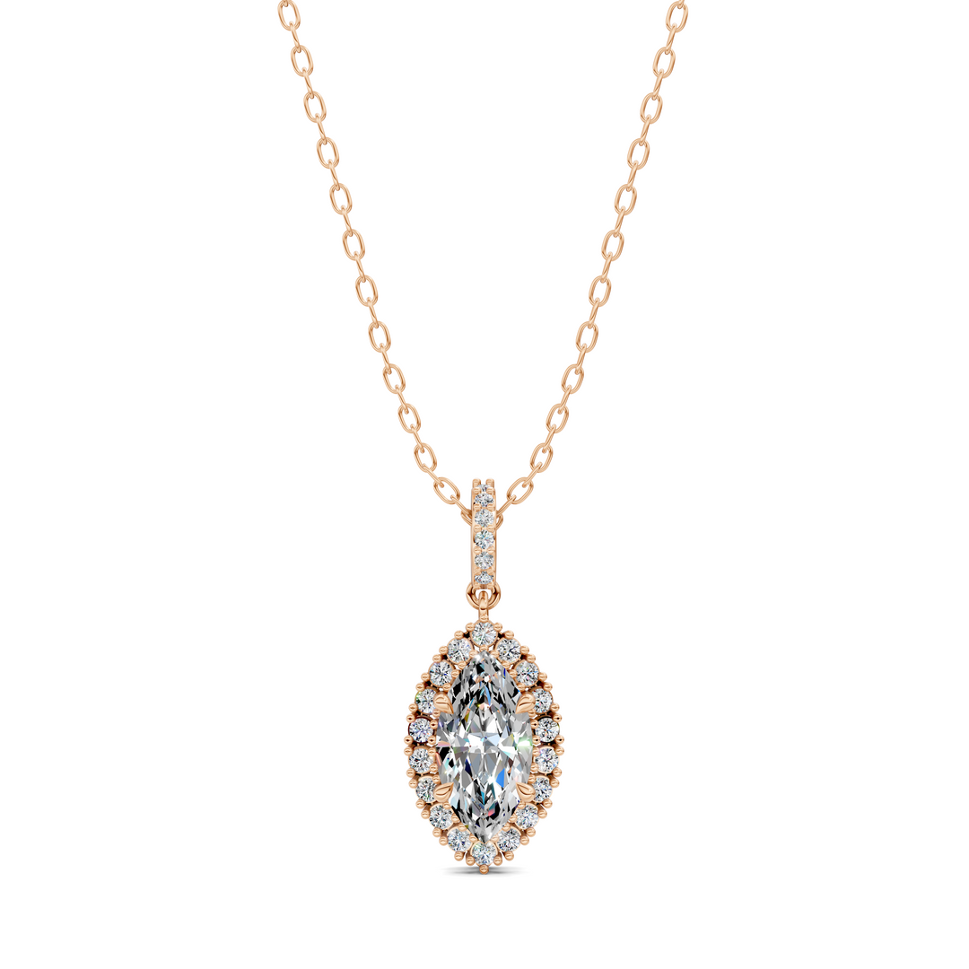 1.80CTW Halo Marquise Pendant