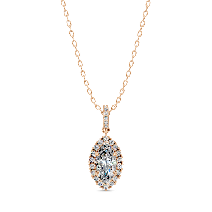 1.80CTW Halo Marquise Pendant