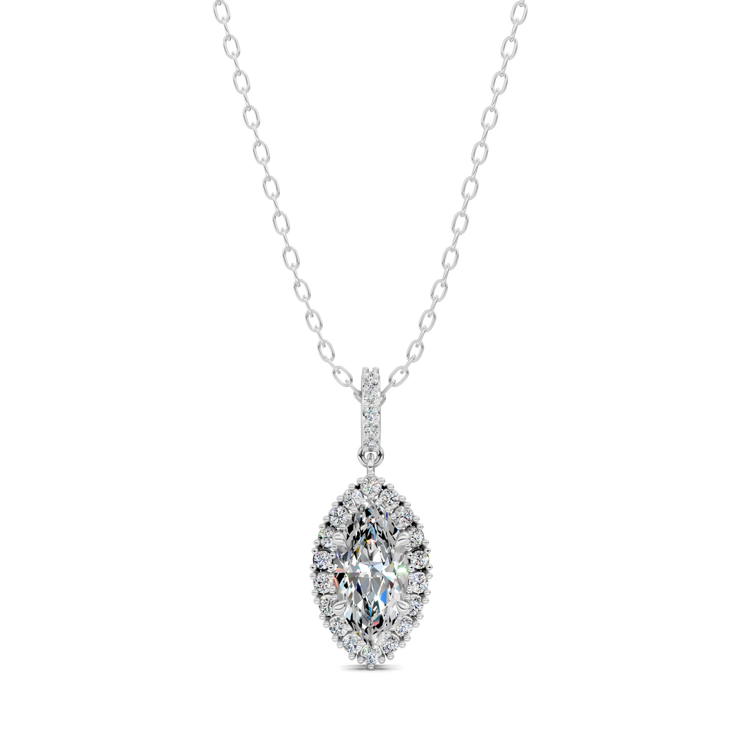 1.80CTW Halo Marquise Pendant
