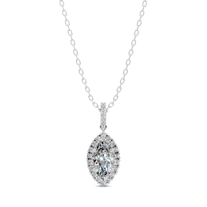 1.80CTW Halo Marquise Pendant