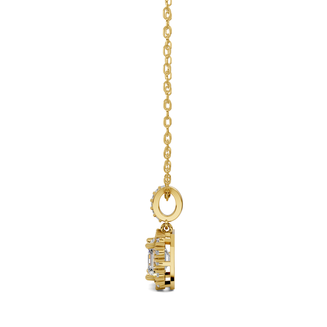 1.80CTW Halo Asscher Pendant