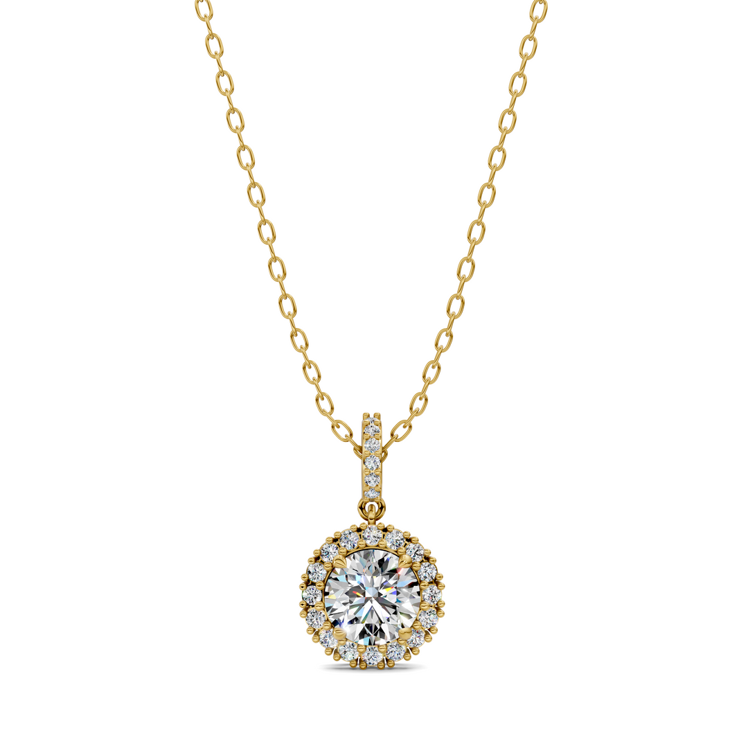 1.80CTW Halo Round Pendant
