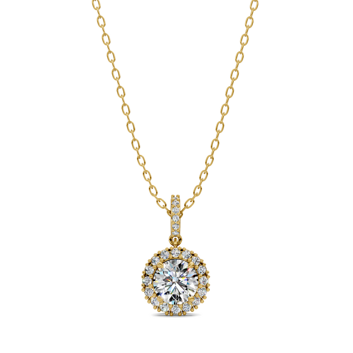 1.80CTW Halo Round Pendant