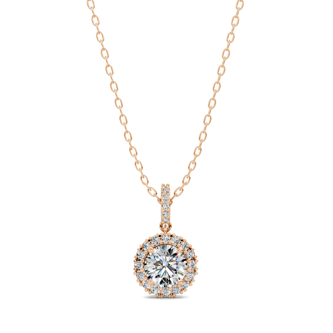 1.80CTW Halo Round Pendant