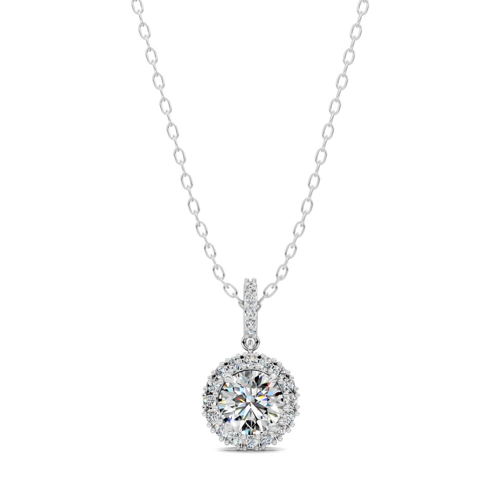1.80CTW Halo Round Pendant