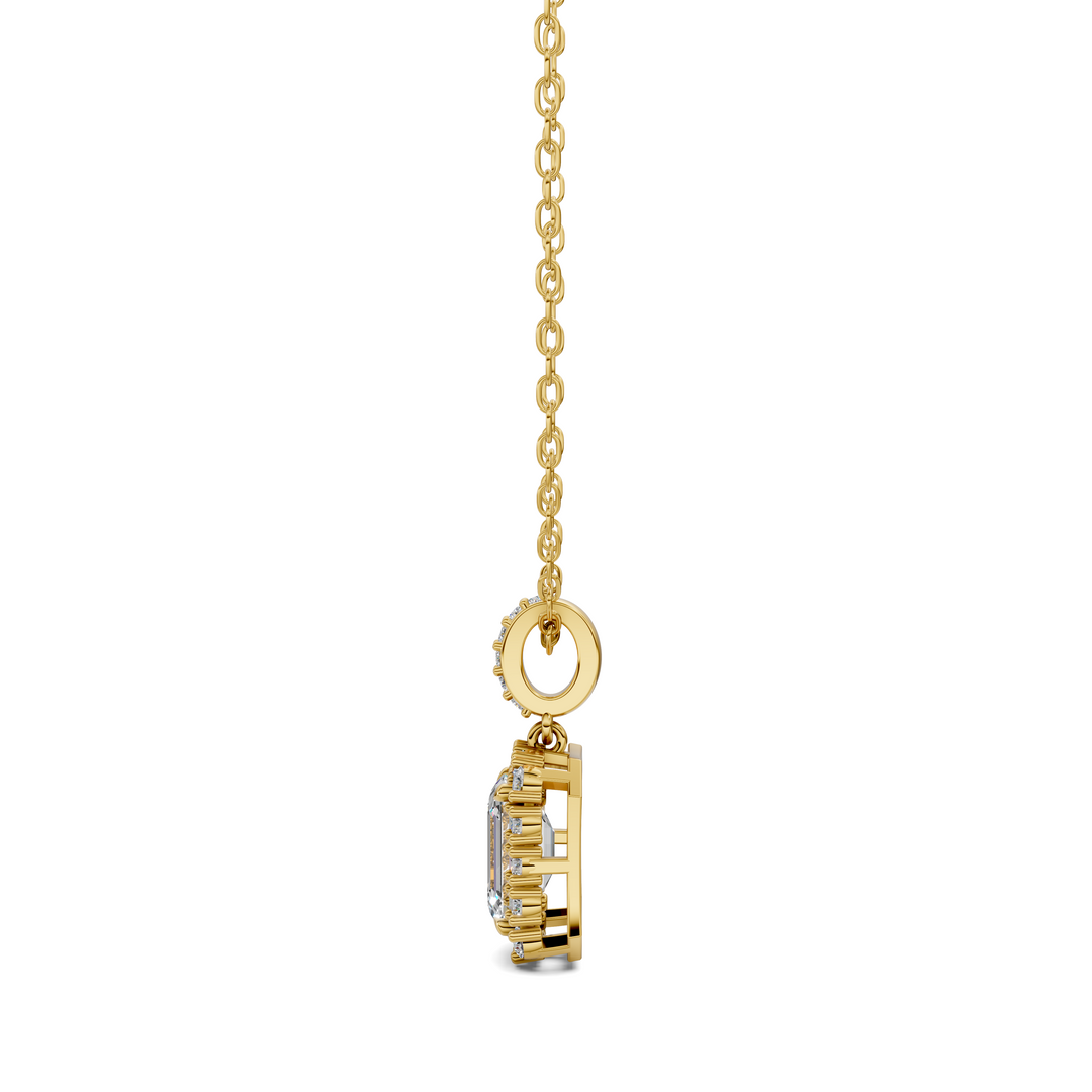 1.80CTW Halo Emerald Pendant