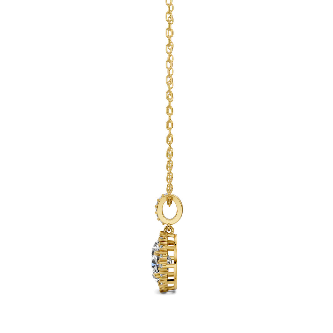 1.80CTW Halo Oval Pendant
