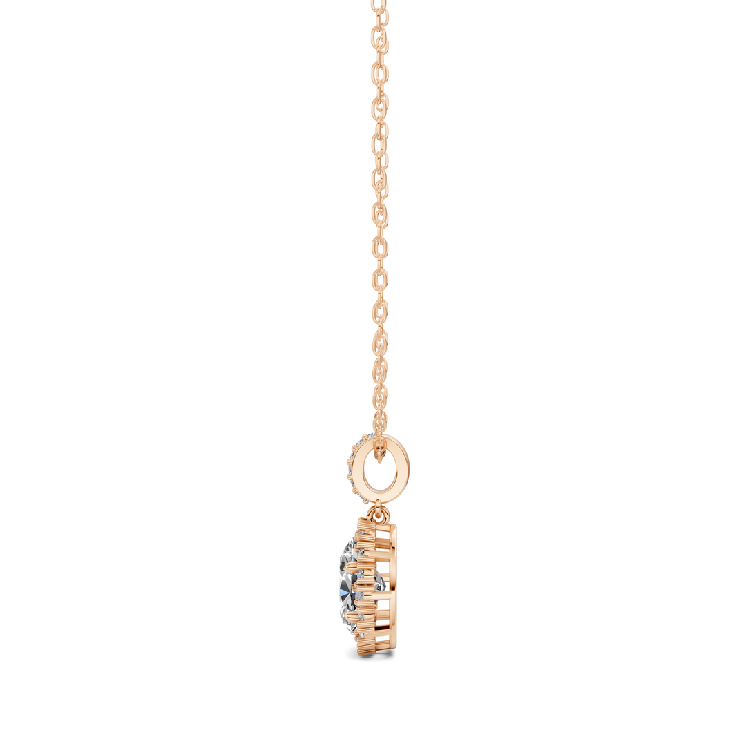 1.80CTW Halo Oval Pendant