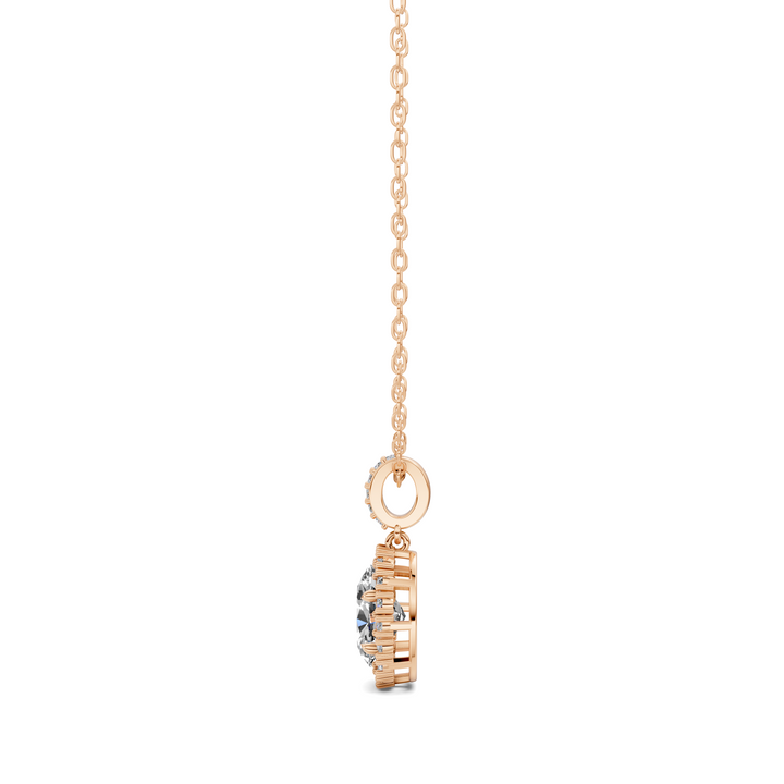1.80CTW Halo Oval Pendant