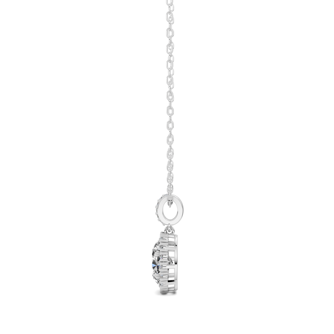 1.80CTW Halo Oval Pendant