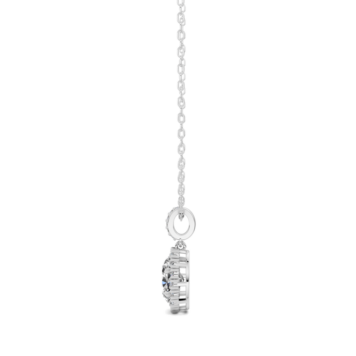 1.80CTW Halo Oval Pendant