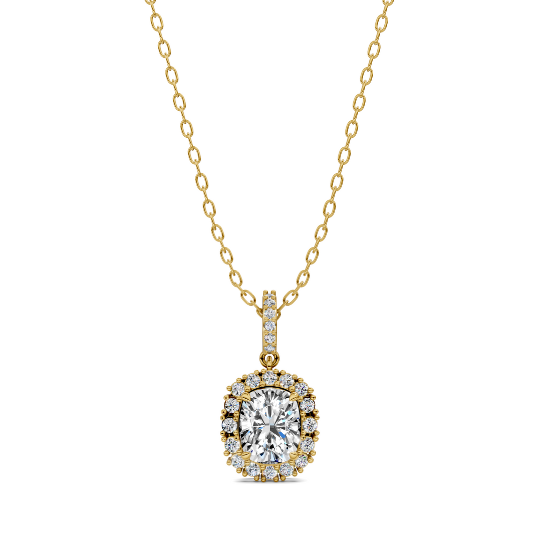 1.80CTW Halo Cushion Pendant