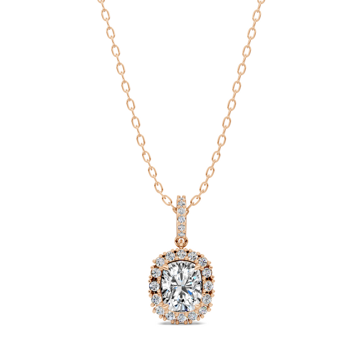 1.80CTW Halo Cushion Pendant