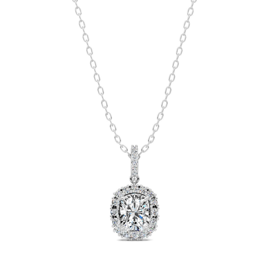1.80CTW Halo Cushion Pendant