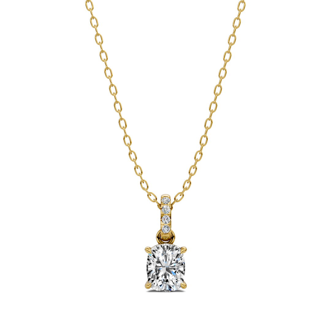 1.50CTW Pave Bail Cushion Pendant