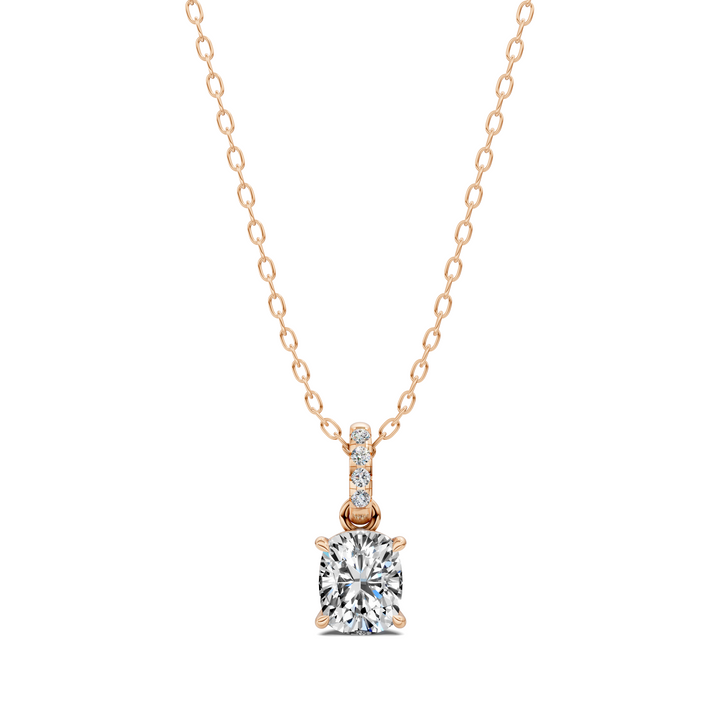 1.50CTW Pave Bail Cushion Pendant