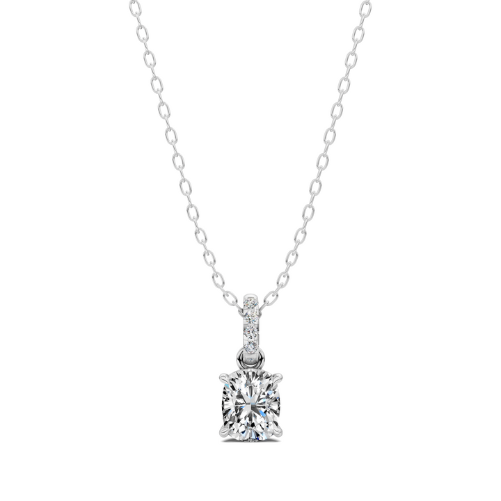 1.50CTW Pave Bail Cushion Pendant