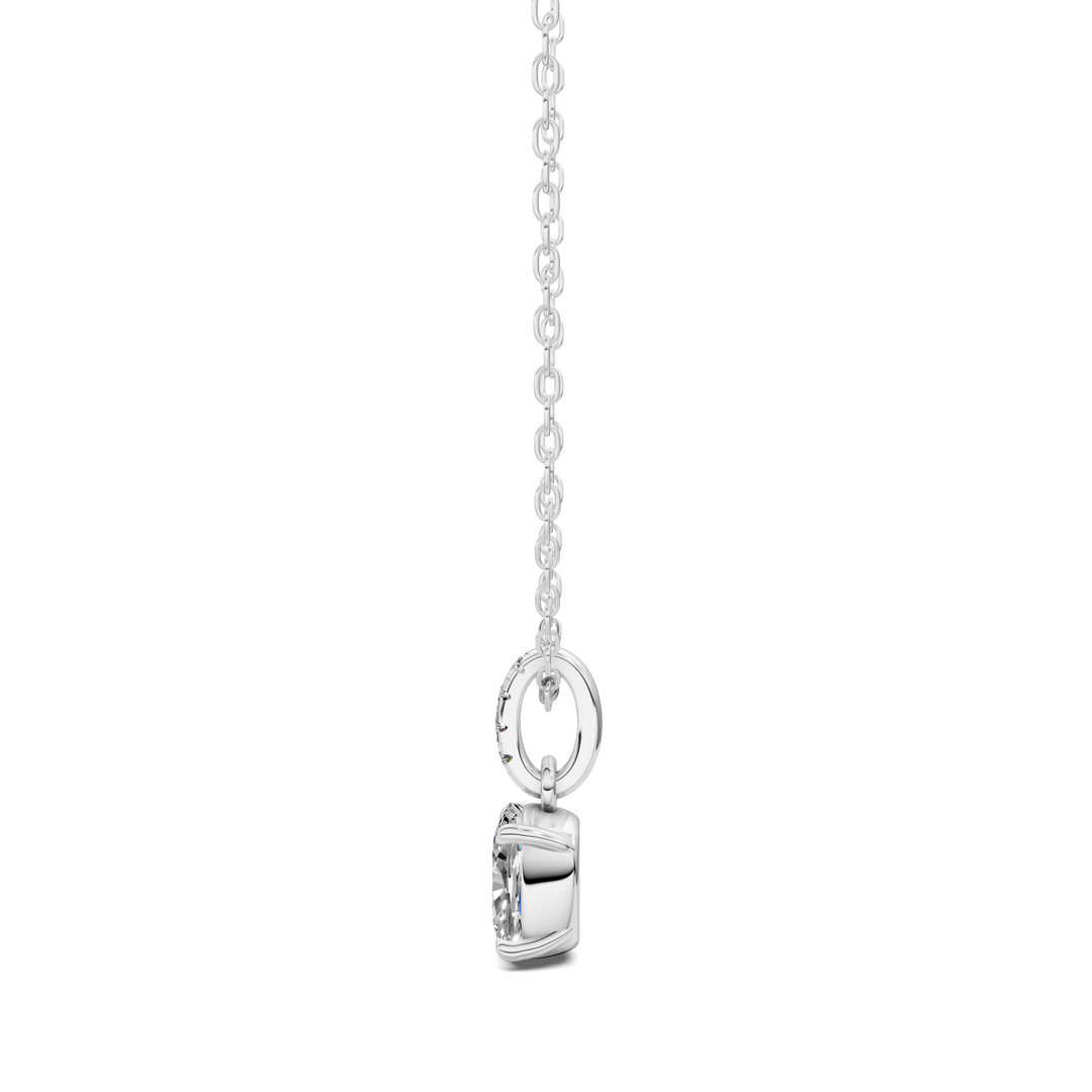 1.50CTW Pave Bail Cushion Pendant