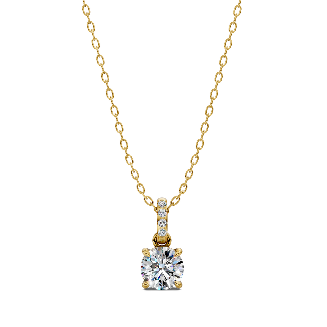 1.50CTW Pave Bail Round Pendant