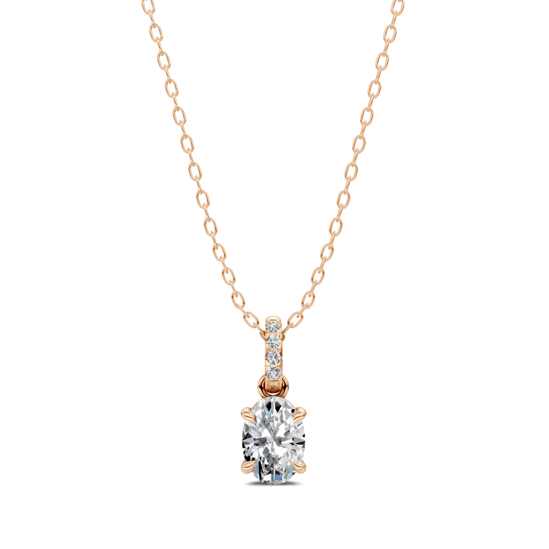 1.50CTW Pave Bail Oval Pendant
